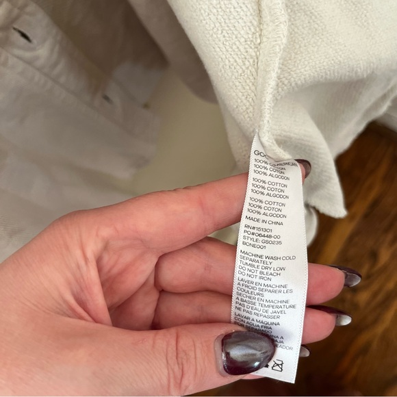 Good American Cream Button-Front Shacket - Picture 3 of 3